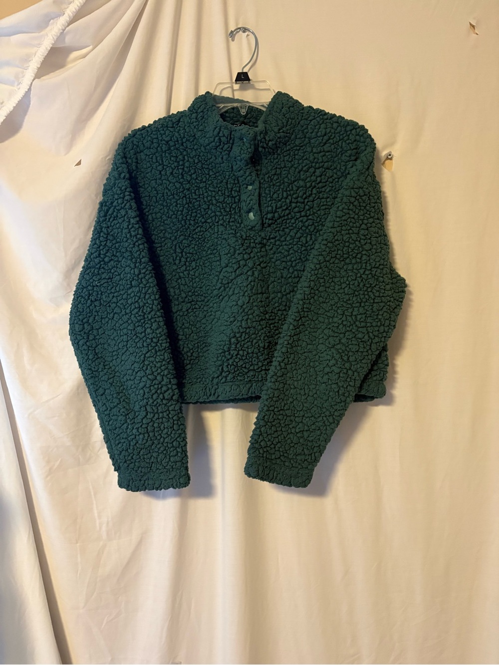 PacSun Deep Teal Sherpa Snap-Front Pullover